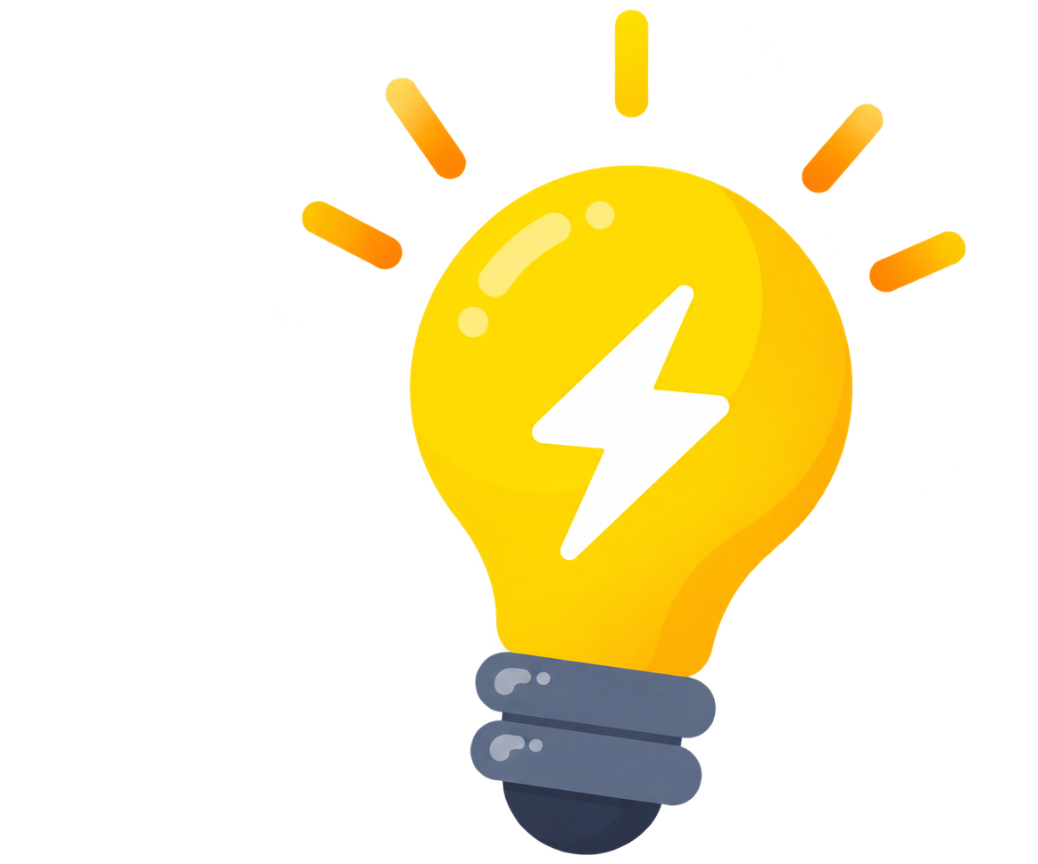 電気代見直しのイメージ（電球イラスト）